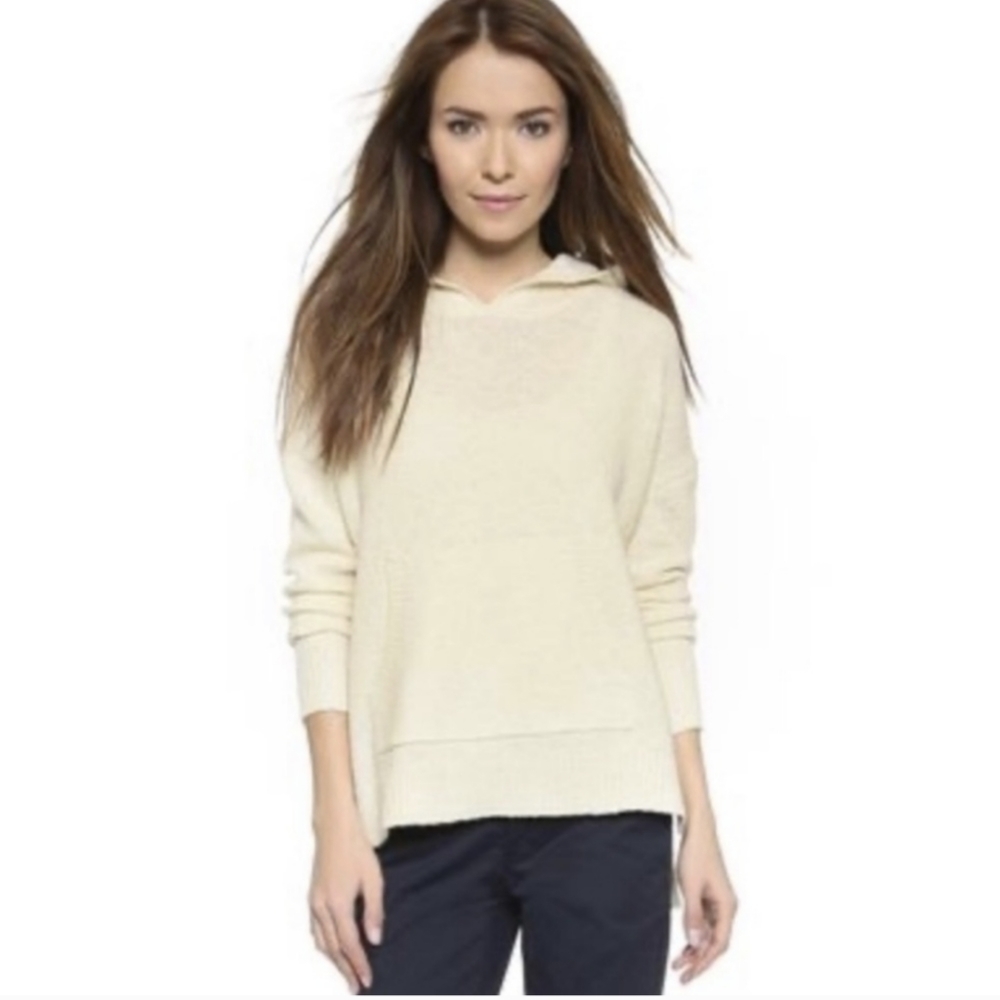 Nili Lotan Wool Hooded Sweater Cream XS